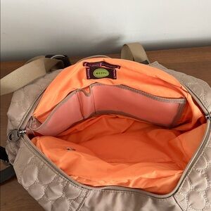 Mosey Eco-Friendly Women's Shoulder Bag - Peach and Gray